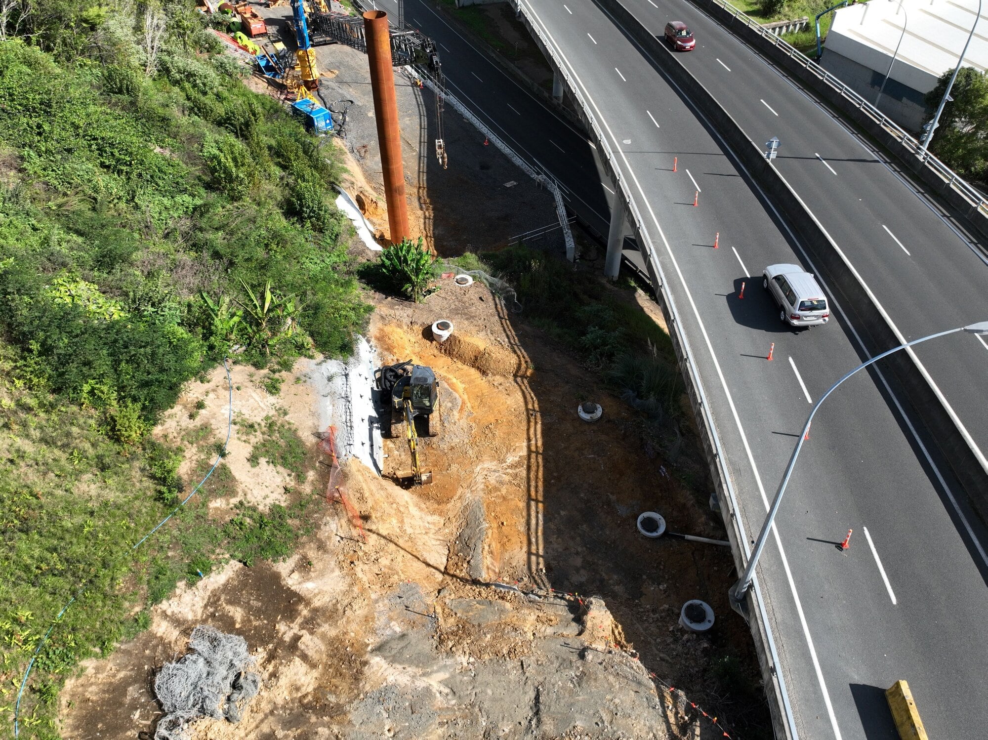  Piling works at 15th Ave. Photo / Supplied