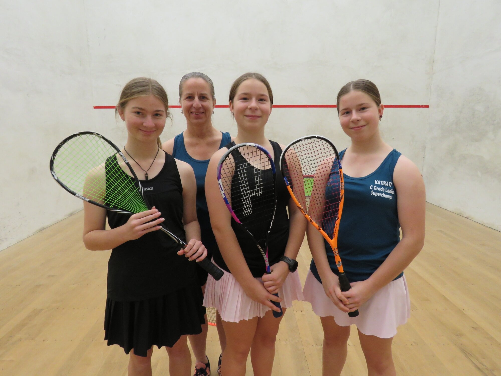  From left, Kendall Young, 16, mother Laura Young and twin daughters Mel and Emma Young, 14. Photo / Merle Cave