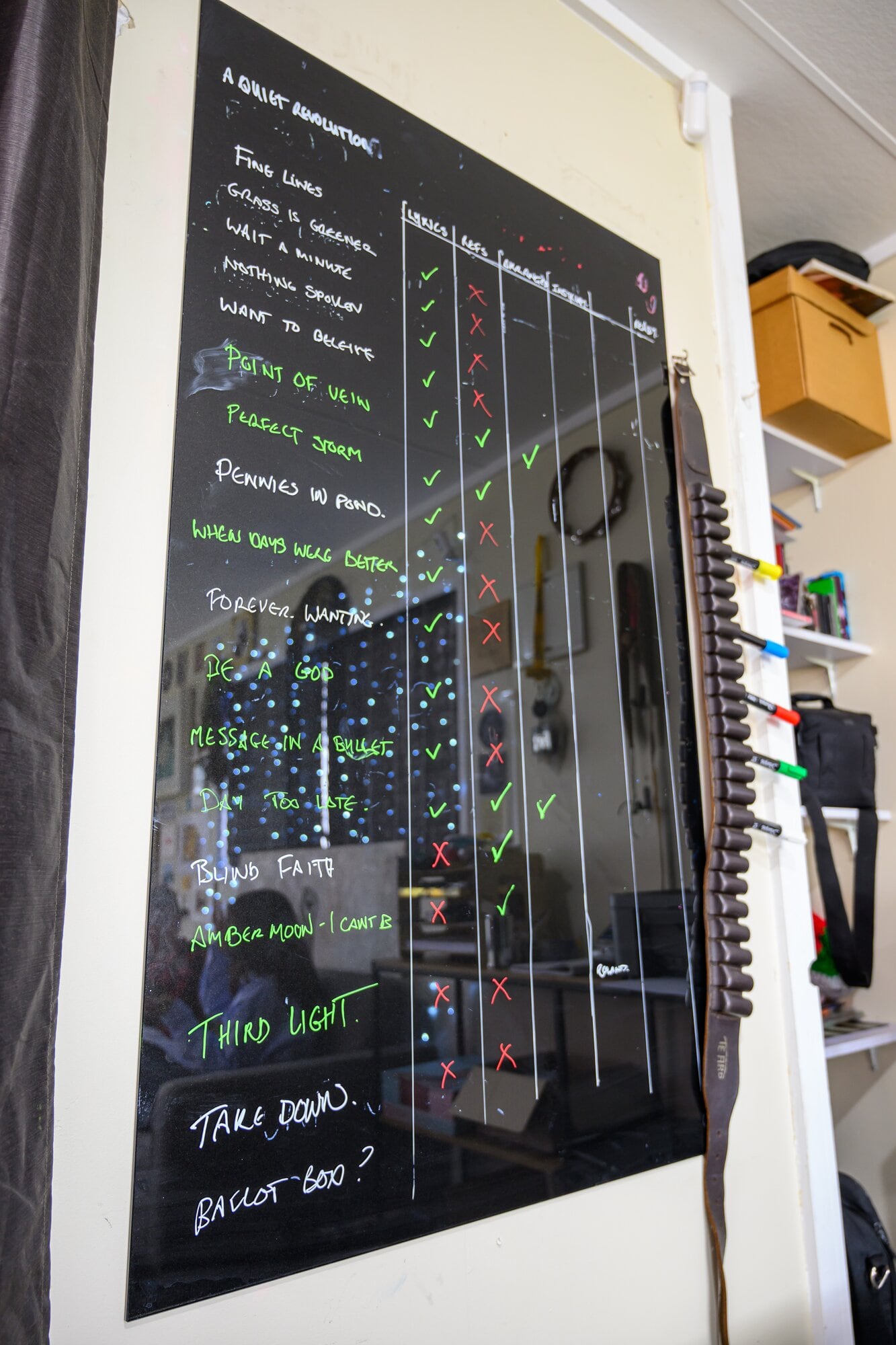  Hollie Smith's set list for The Bones Tour. Photo / David Hall