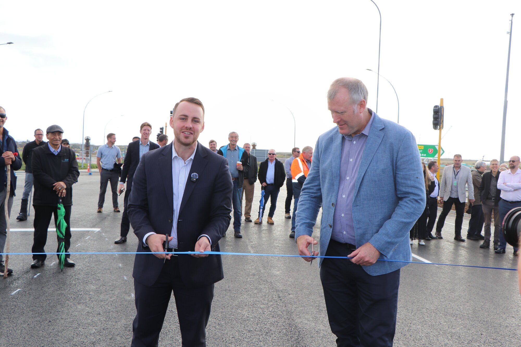 Bay of Plenty MP Tom Rutherford and Tauranga Mayor Mah&eacute; Drysdale at the opening ceremony of the Pāpāmoa East Interchange. Photo / Ayla Yeoman