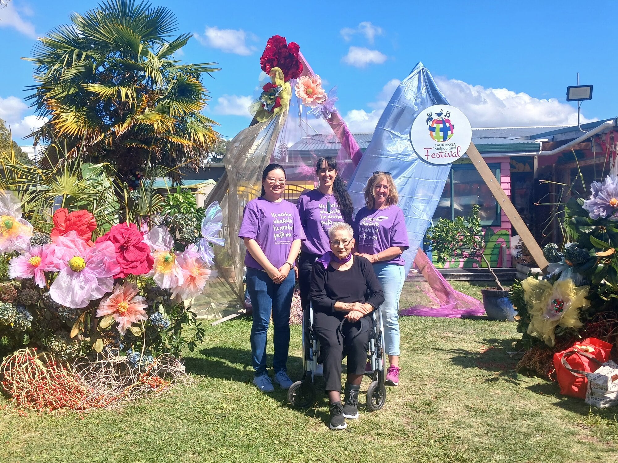 Volunteer Meng Gu, volunteering services manager Angela Wallace, volunteer Heather Chander and community engagement advisor Nicki Turner.