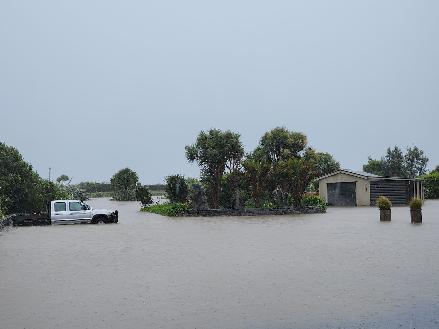 Flooding in Greymouth in the West Coast region on Saturday, October 26. Photo / Tess Row