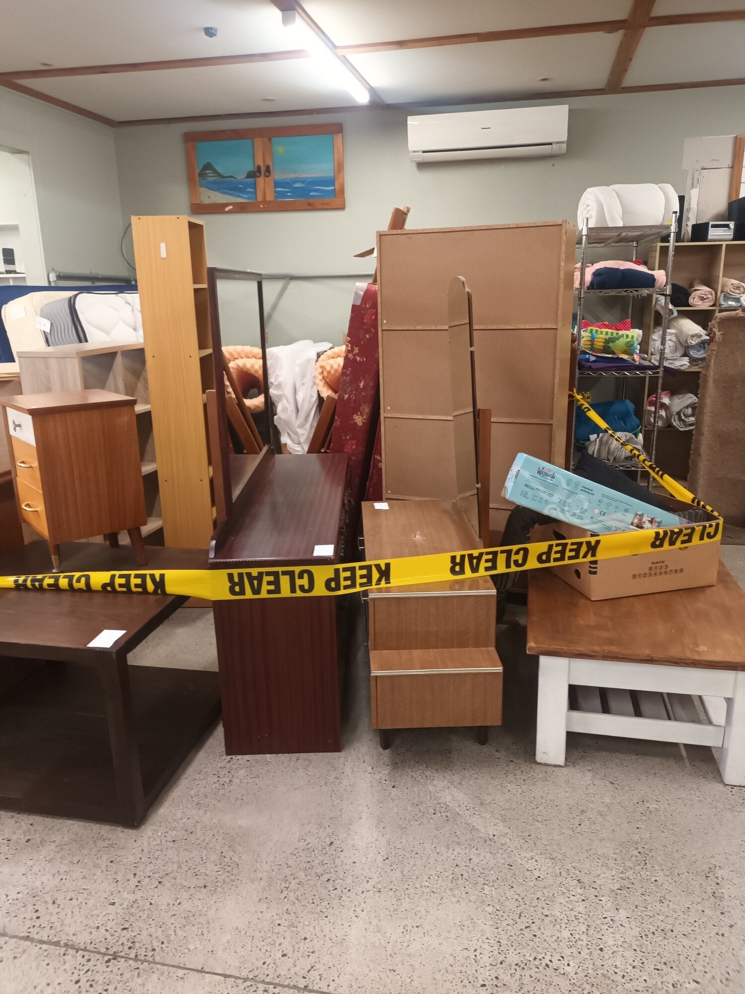  All furniture inside the Waipuna Hospice Pāpāmoa charity shop had to be dumped after the flooding on June 11. Photo / Supplied