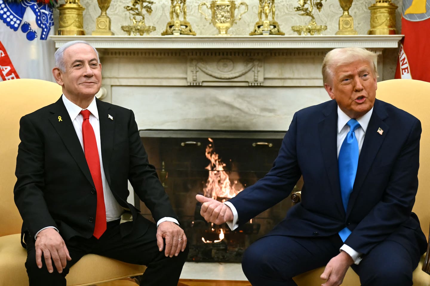 US President Donald Trump meets with Israeli Prime Minister Benjamin Netanyahu in the Oval Office. Photo / AFP