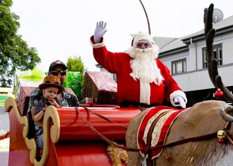  Blayde Arnold was chosen to ride in Santa&rsquo;s sleigh in the 2025 Te Puke Christmas parade. Photo / Supplied