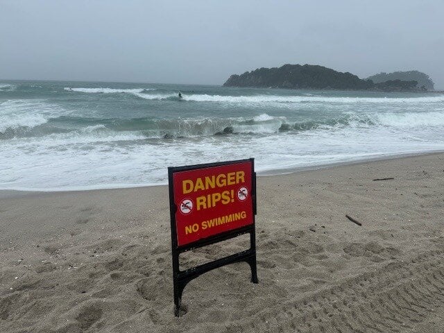  Mount Maunganui Beach surf conditions on December 30, included big waves, strong onshore winds all day, and rough conditions. Photo / Supplied