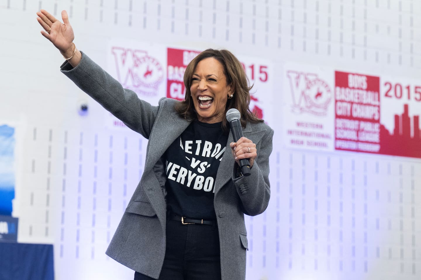 US Vice-President and Democratic presidential candidate Kamala Harris led a surprise rally in Houston, Texas. Photo / AFP