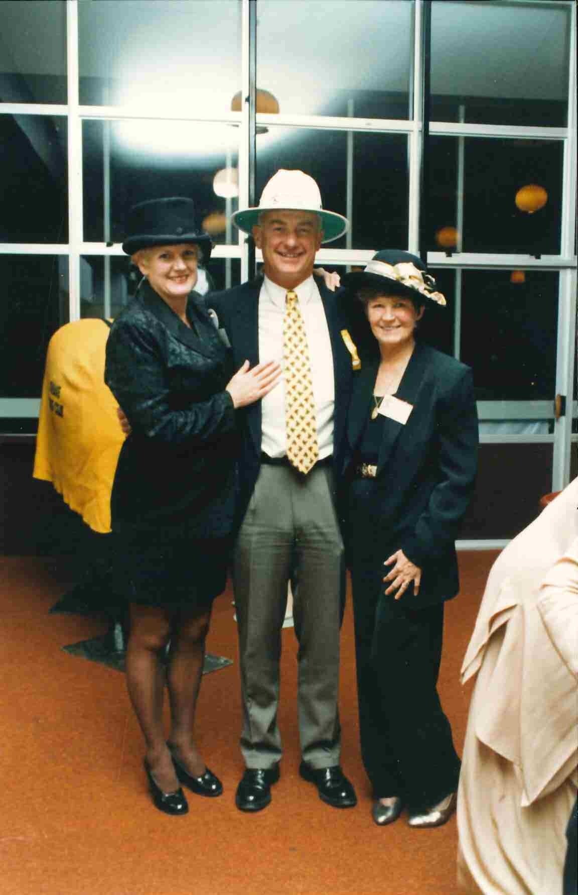  Ginny Grass and Paul Coltart with Julene Foster at the First National Real Estate Conference in Wel-lington in early-1980s. Photo / Supplied