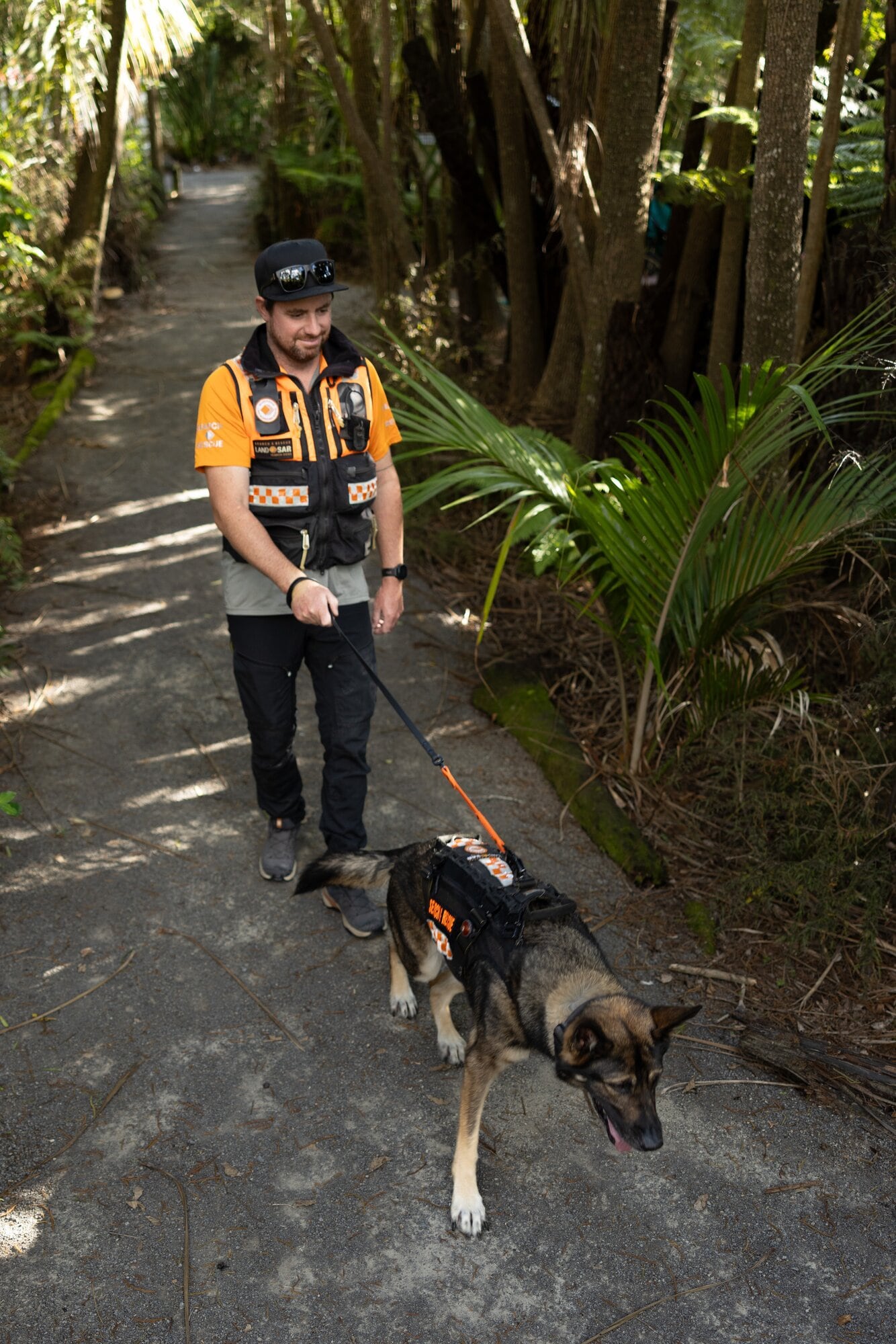 Nick Petry and Kora have been part of the frontline response team for search and rescue missions across the North Island for six years. Photo / Nicholas Charles