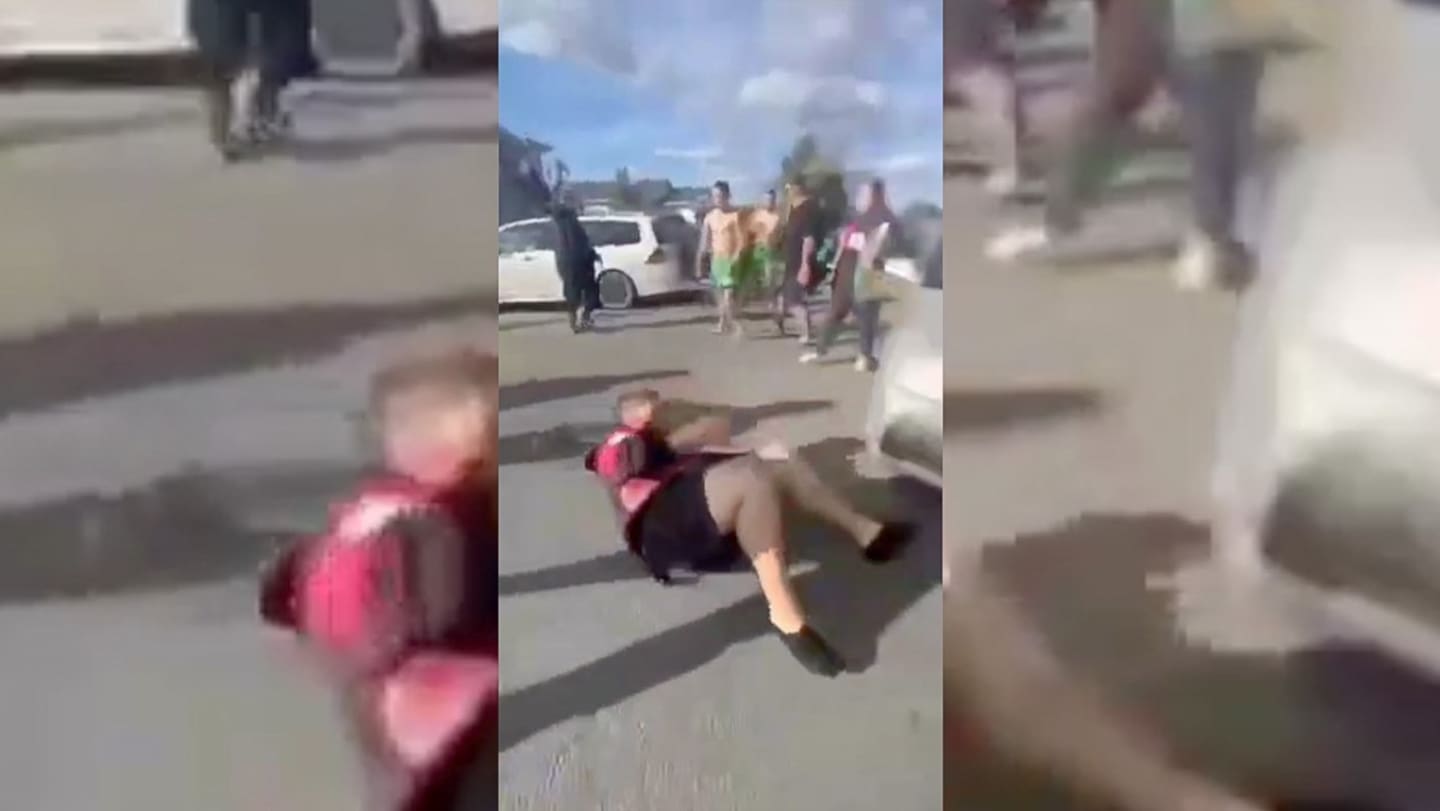 A man was knocked to the ground during a violent melee after a rugby game in Wairoa at the weekend. Picture / Supplied