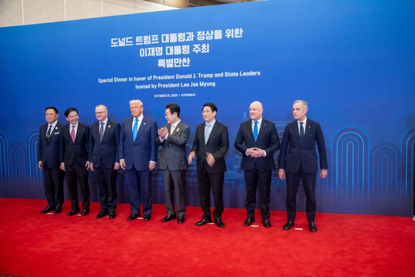 Prime Minister Christopher Luxon has met with US President Donald Trump on the sidelines of Apec. Photo / Jamie Ensor/Pool