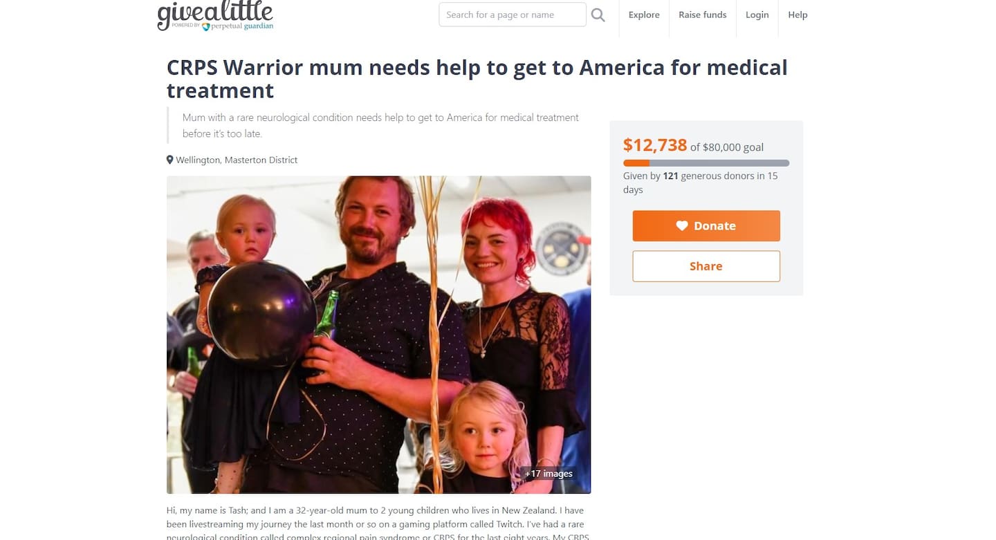 Natasha Brucker has set up a Givealittle page to help get her to the US for life-changing medical treatment.