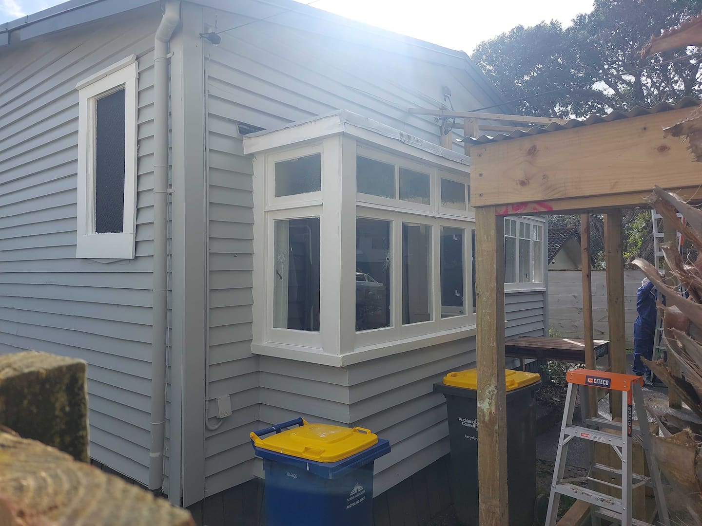 Bullet holes have pierced the front windows of a Rambler Cres home.