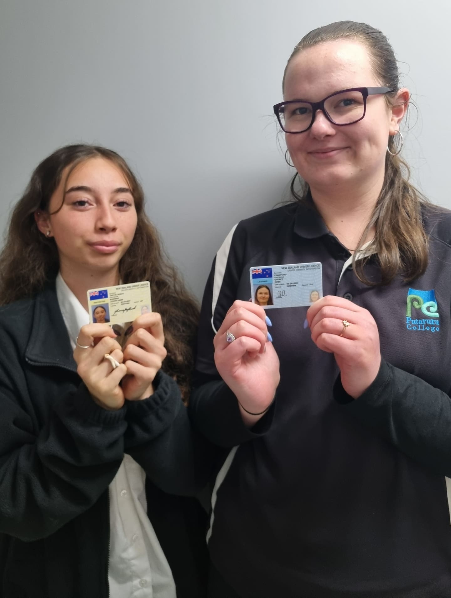 Shanaka Resch and Gypsey Crawford are delighted to have received their licences. Photo / South Waikato Investment Fund Trust