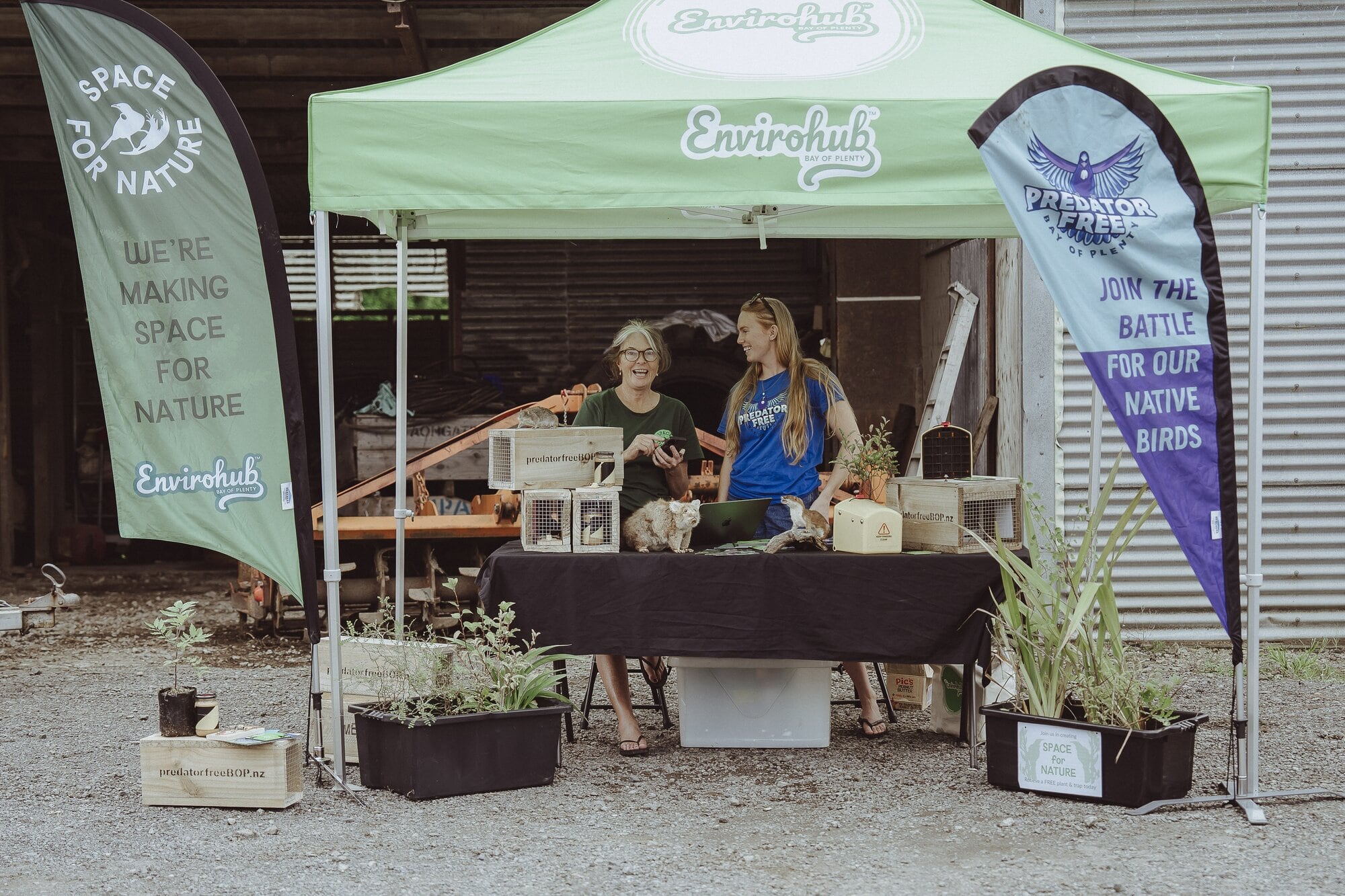 Predator-Free Bay of Plenty had a stall at competition headquarters. Photo / Jamie Smith / The Light Alchemist