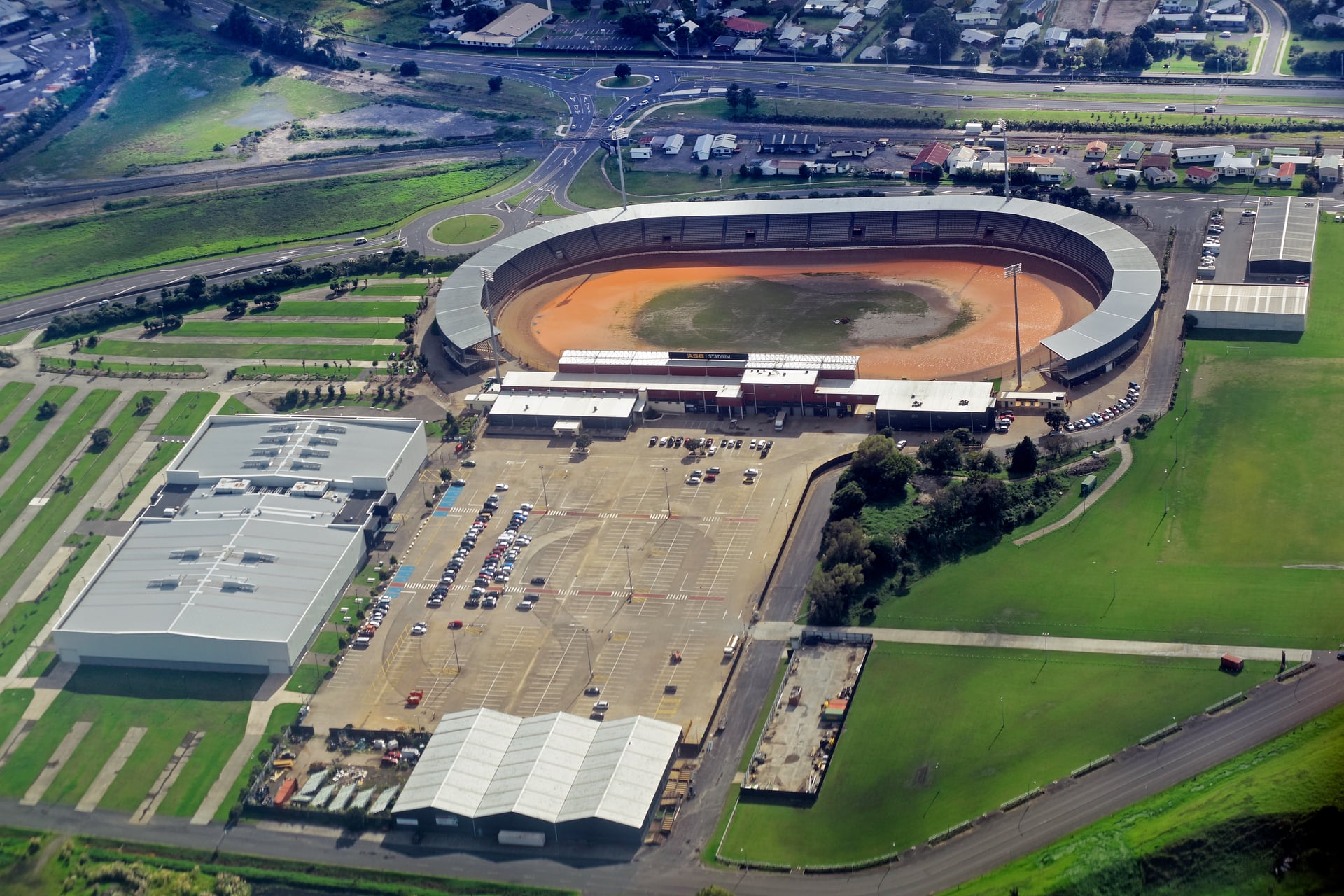 Under the proposal, speedway would buy and maintain the curved north stand at Baypark Stadium. Photo / NZME  