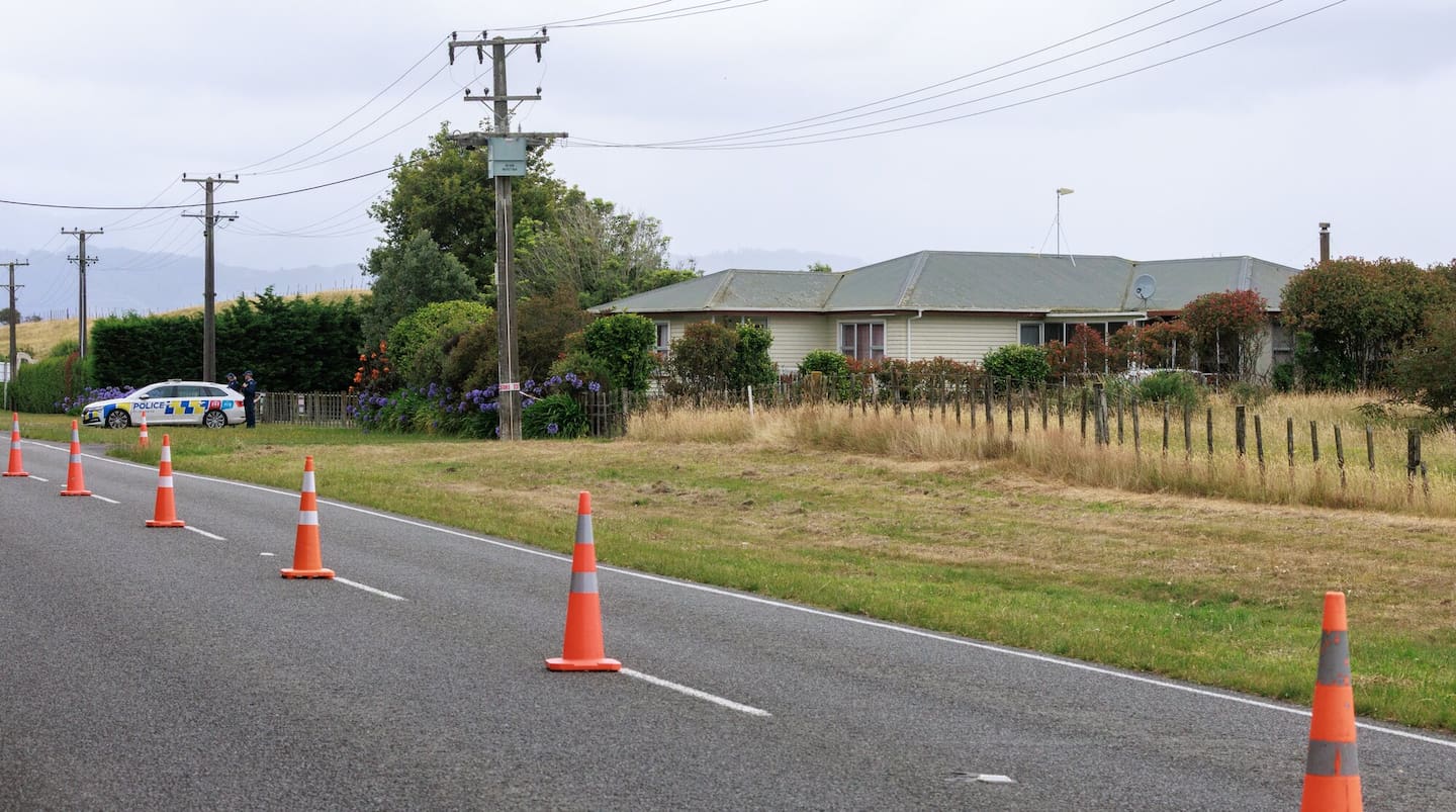 The property on Waitārere Beach Rd, Levin, where a shooting took place leaving a man dead and three others in hospital. Photo / Mark Mitchell
