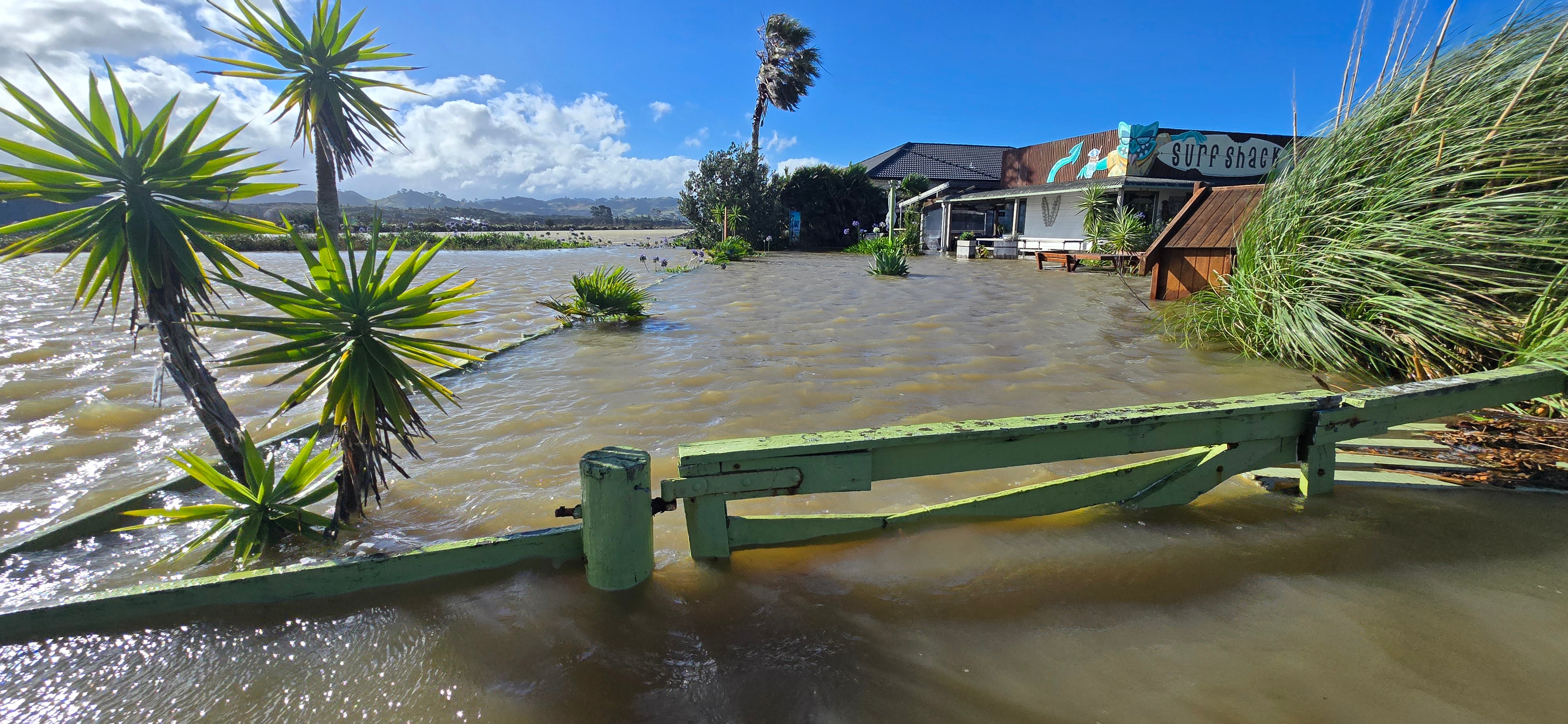 Surf Shack Eatery in Waihi Beach sustained major flood damage on January 22, 2026. Photo / Pip Coombes
