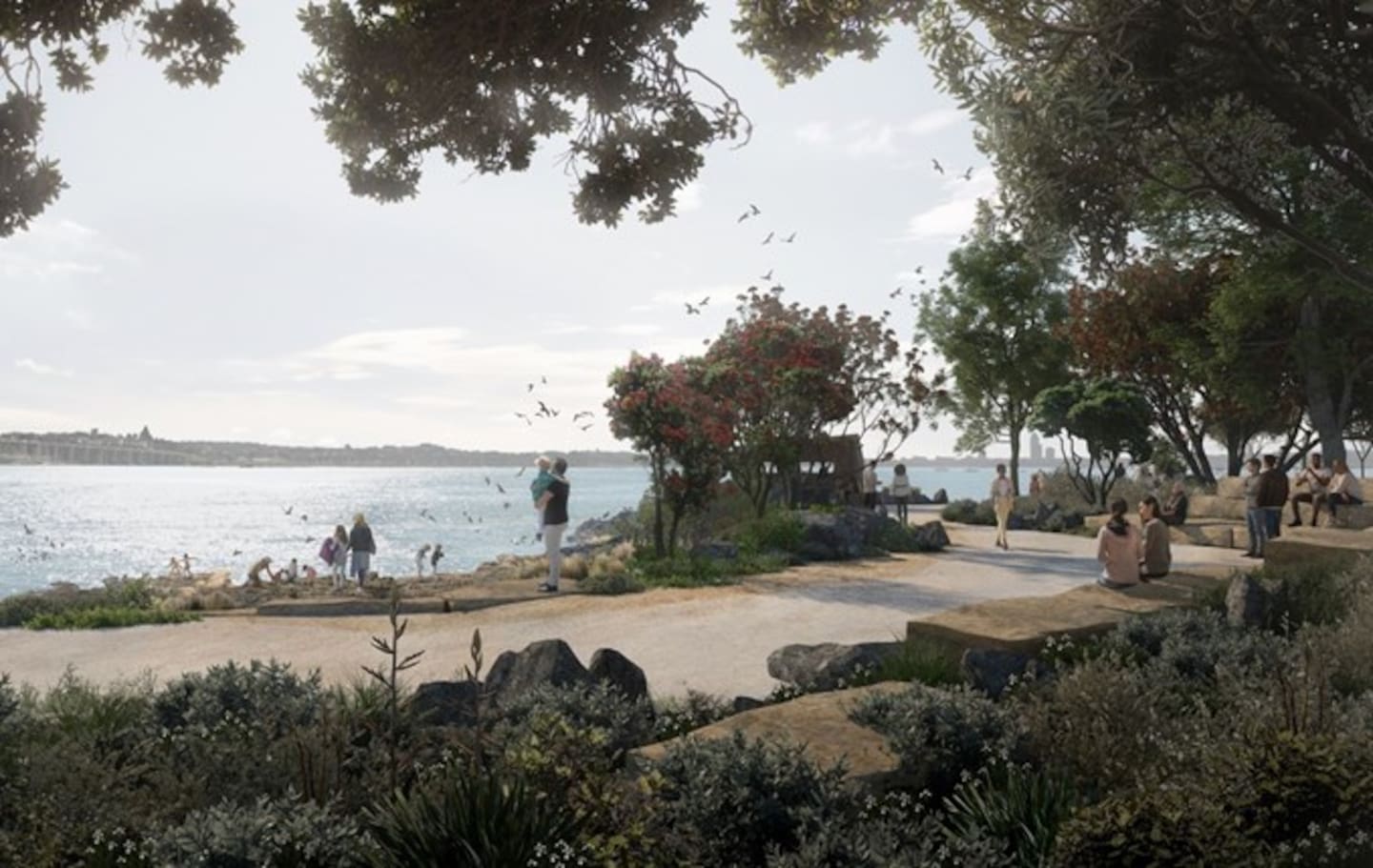 An artist's impression of the coastal walk at the park.
