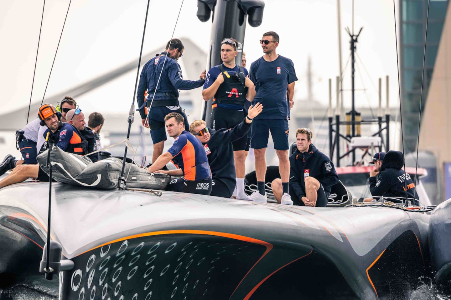 Ineos Britannia went 4-0 down in the Cup match before bringing it back to 4-2. Ultimately, Team New Zealand won 7-2. Photo / Photosport