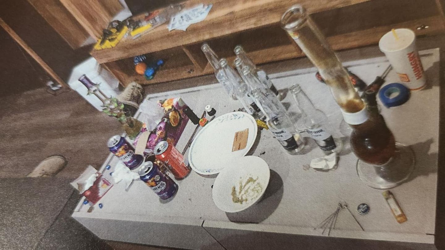 Evidence of drug use was everywhere when police raided Winslet's house. Photo / Supplied