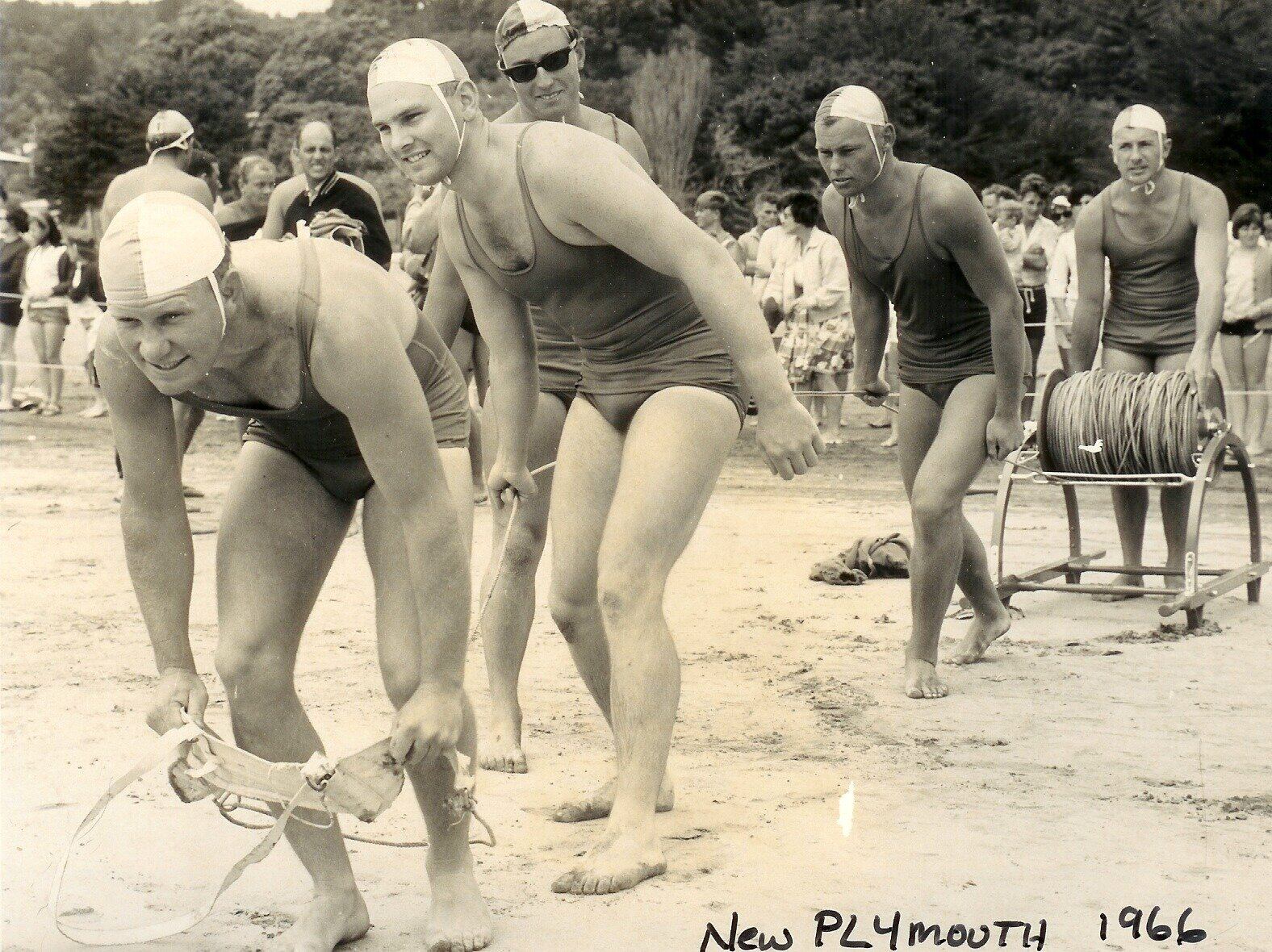  In New Plymouth in 1966, from left Dan Harris, W Clark, D Moore, D Lindsay and Ian Robinson in action. Photo / Supplied