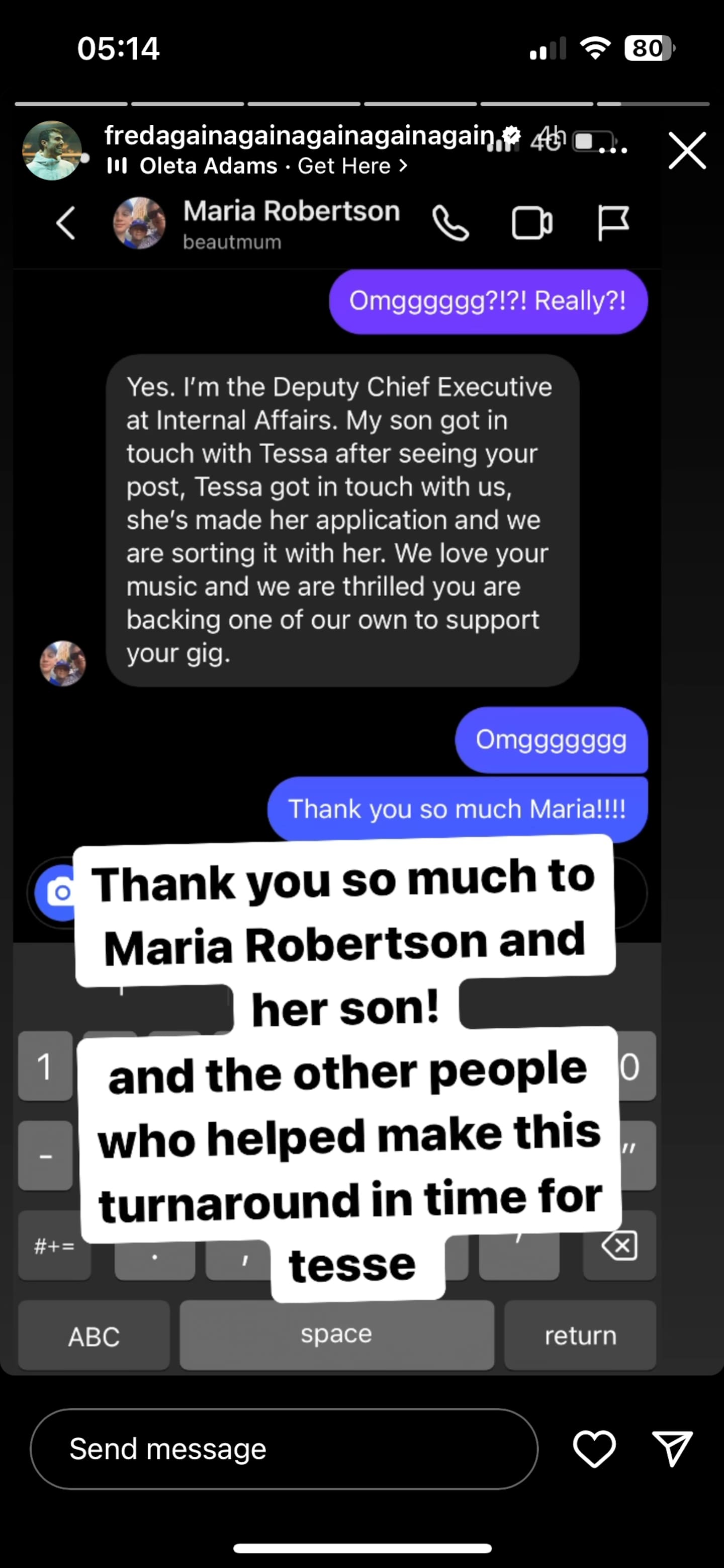 The response was posted on social media.