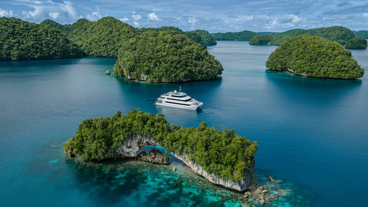 Aboard the Explorer mega yacht in Palau - one of the most luxurious liveaboard cruise ships in the world