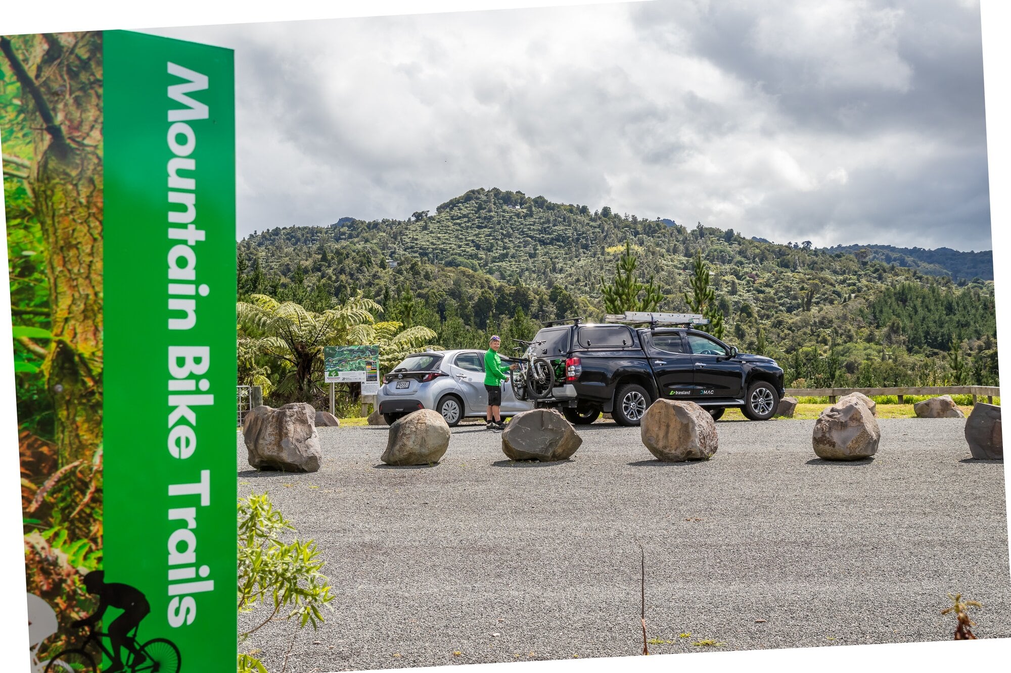 The mountain bike carpark at Waitekohekohe Recreational Park is well set-up. Photo / Kelly O’Hara