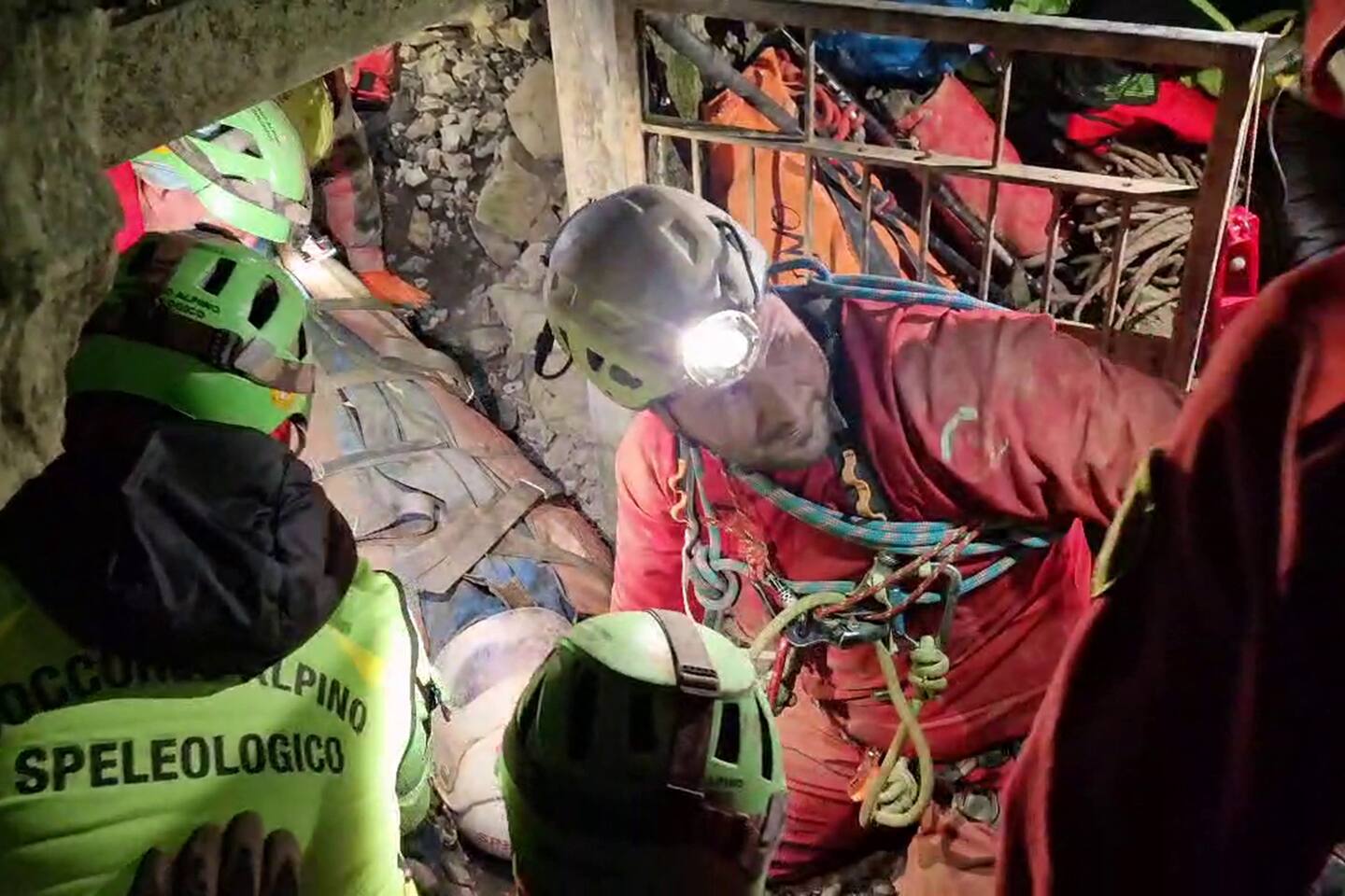 Italian caver Ottavia Piana was injured and trapped inside the Bueno Fonteno cave near Bergamo for few days. Photo / AFP / Corpo Nazionale Soccorso Alpino E Speleologico (CNSAS)