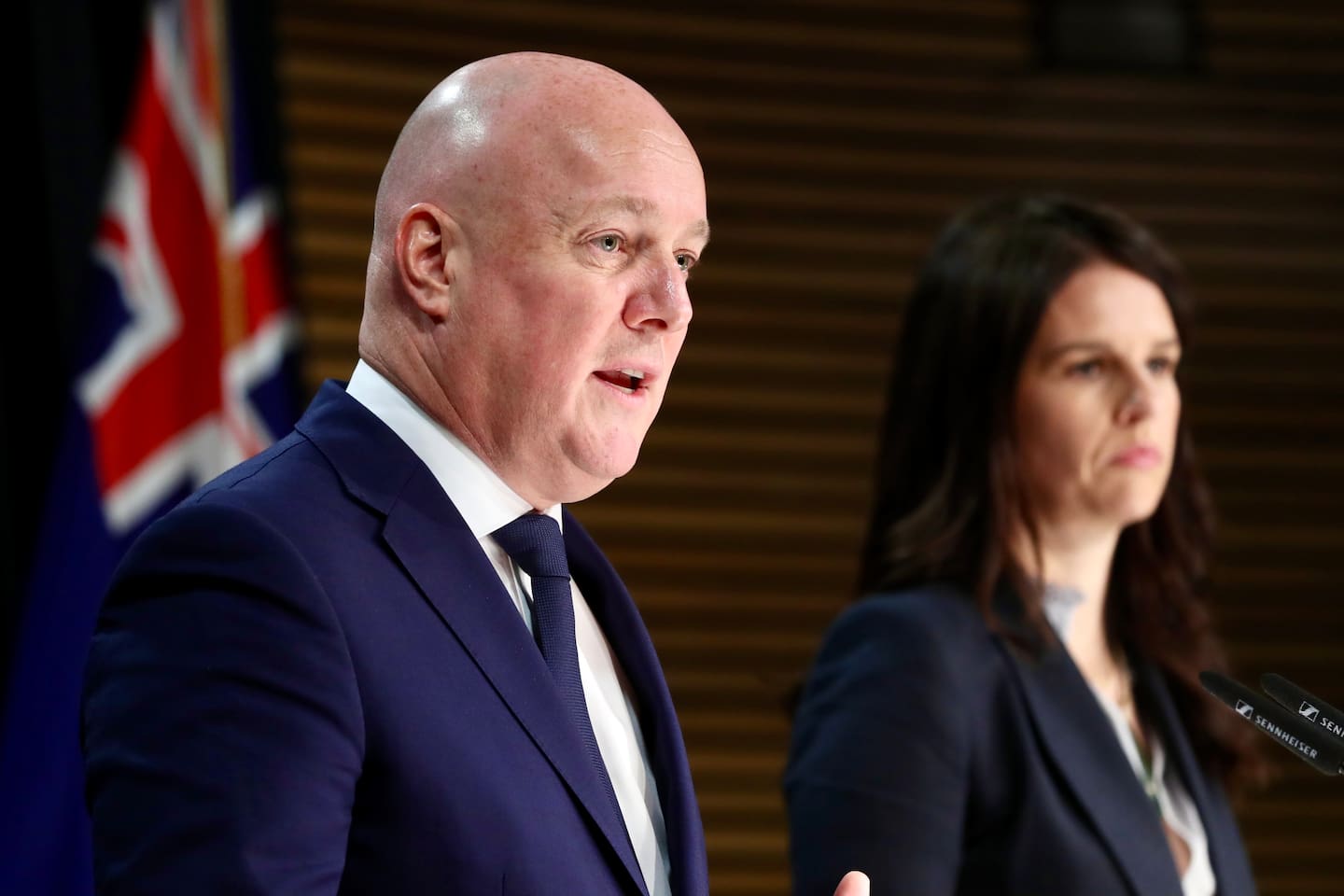 Prime Minister Christopher Luxon (left) said Erica Stanford would lead the work. Photo / Mark Mitchell