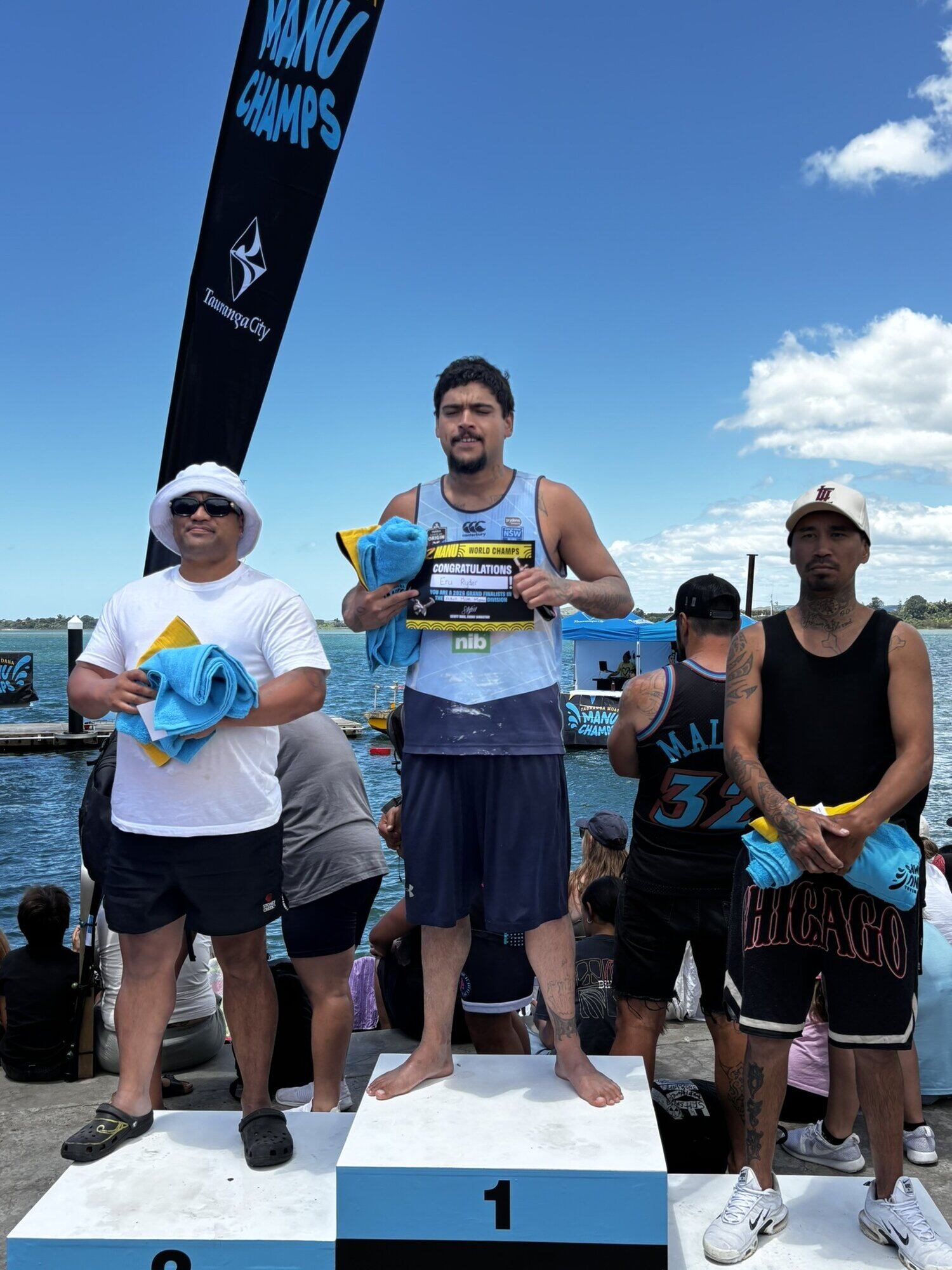 Eru Ryder won the manu adults - male category of the Z Manu World Champs Qualifier in Tauranga.