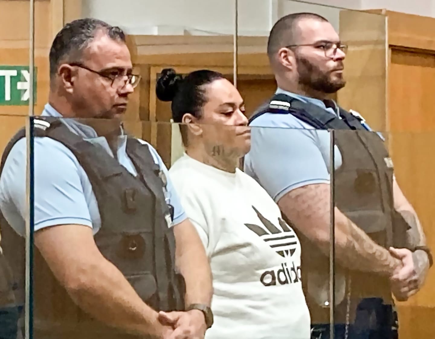 Ephron Ronaki (centre) was sentenced to four years and three months for manslaughter of her part in the death of her partner, Taku Manu Paul. Photo / Belinda Feek