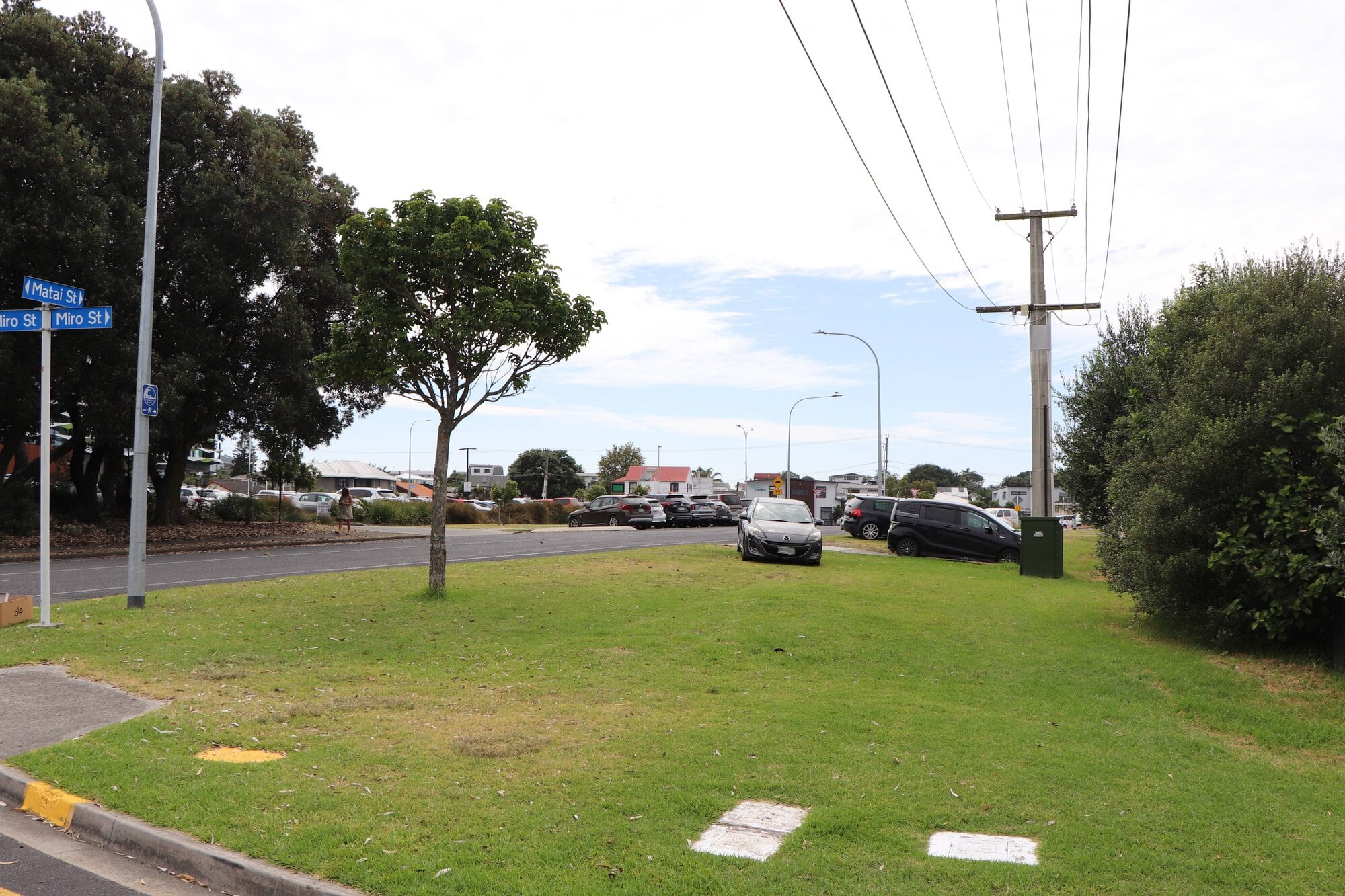Eleven new parking spaces would be constructed in a recessed parking bay on Matai St. Photo / Ayla Yeoman
