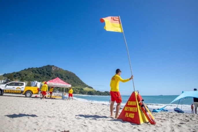 Lifeguards on patrol at Mount Maunganui. Photo: Jamie Troughton.