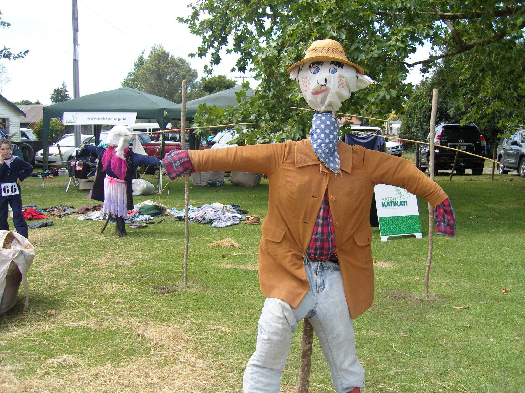 Winner of Katch Katikati's scarecrow making competition at the Katikati A&P Society 90th Annual Show held Sunday, February 5, 2012 at the Uretara Domain, was won by Lilli, Bella, Hannah and Evaline who made ``Fat Farmer Freckles''. Scarecrows created at a past Katikati A&P Show. Photo / File