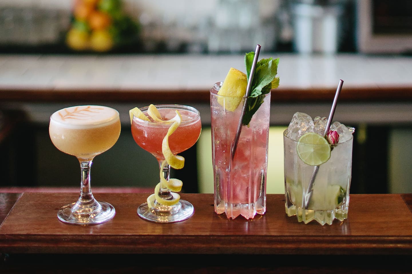 Some of the drinks made by Crumpet bartenders for Cocktail Wellington.