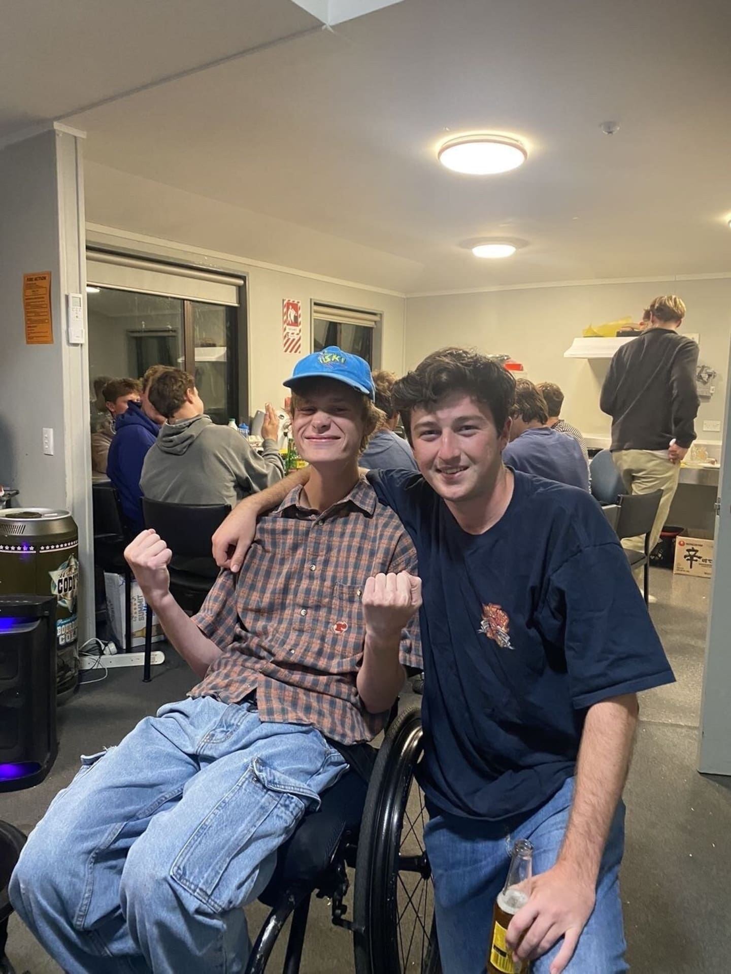 Flynn Mitchell and his childhood friend from King's College Xavier Wallace who is also studying at Otago university. Photo / Supplied