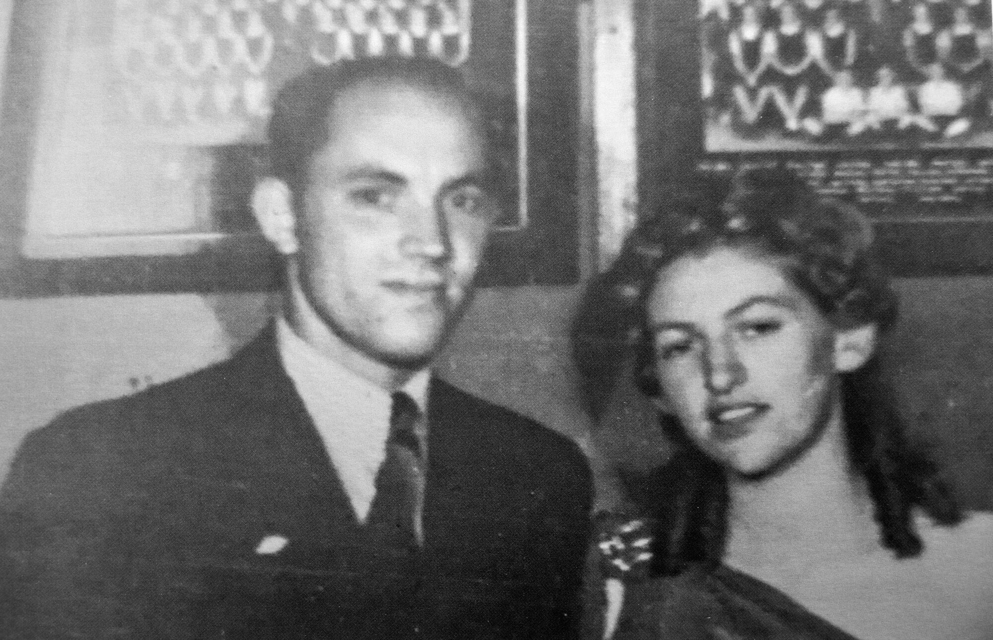  Joy, aged 21, with her husband Eric on their wedding day in 1946. Photo / Brydie Thompson