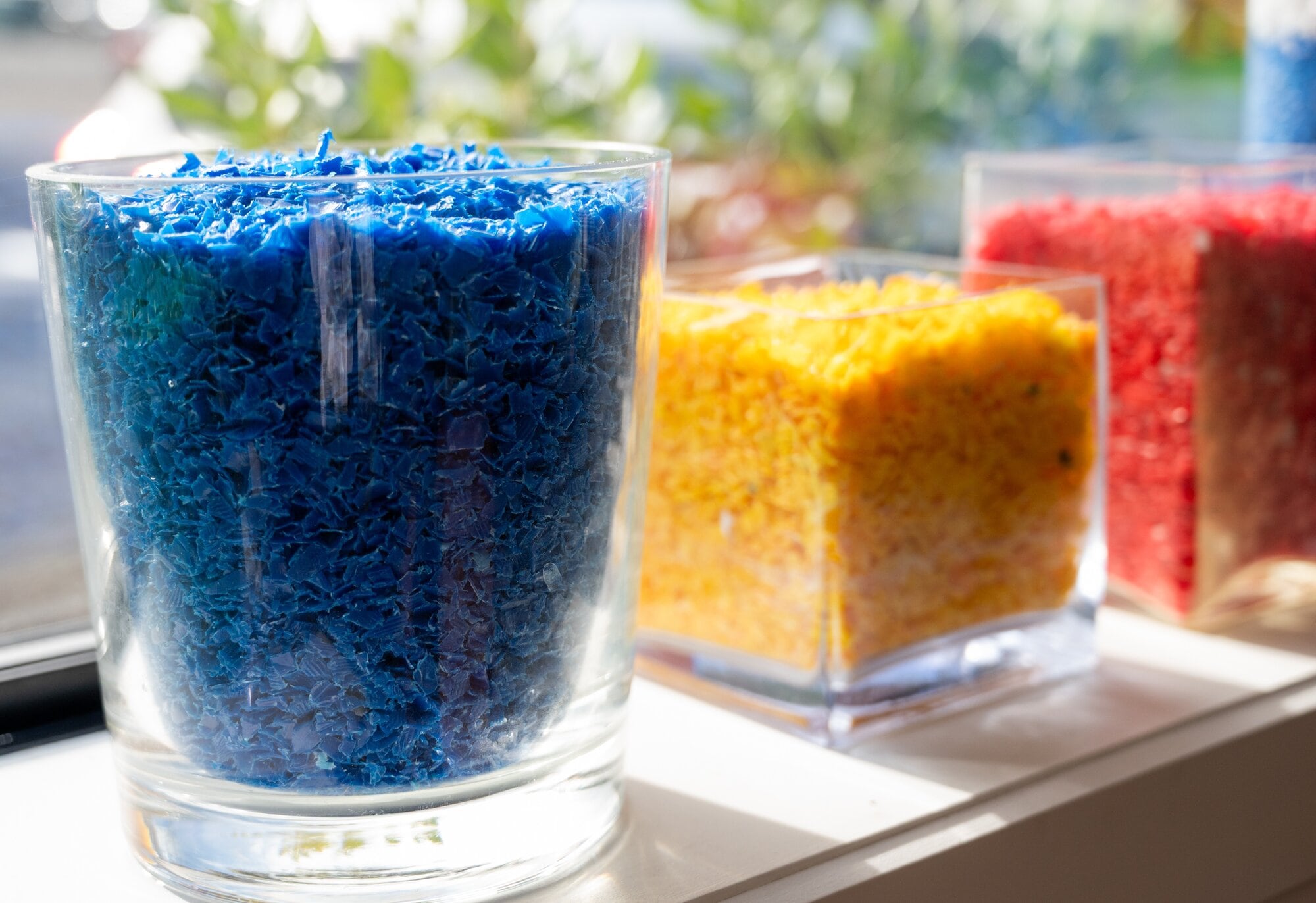 Envirohub's Precious Project also creates plastic shred, which is used to make a variety of commercial and business products. Photo / Brydie Thompson