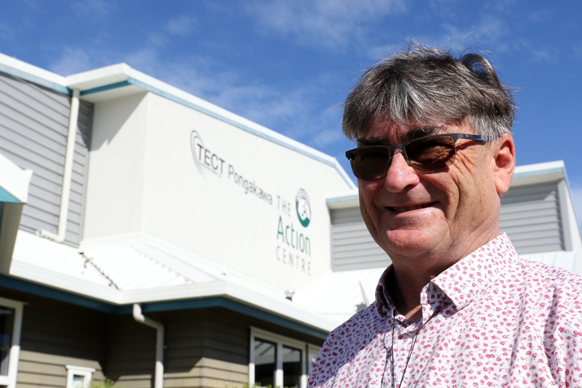  Former Pongakawa School principal Craig Haggo in front of the TECT Pongakawa Action centre. The school raised the most money of any school in New Zealand at the time to get it built.