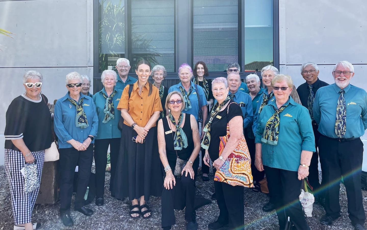 Ardern with the singing group Sing Australia Kiama.