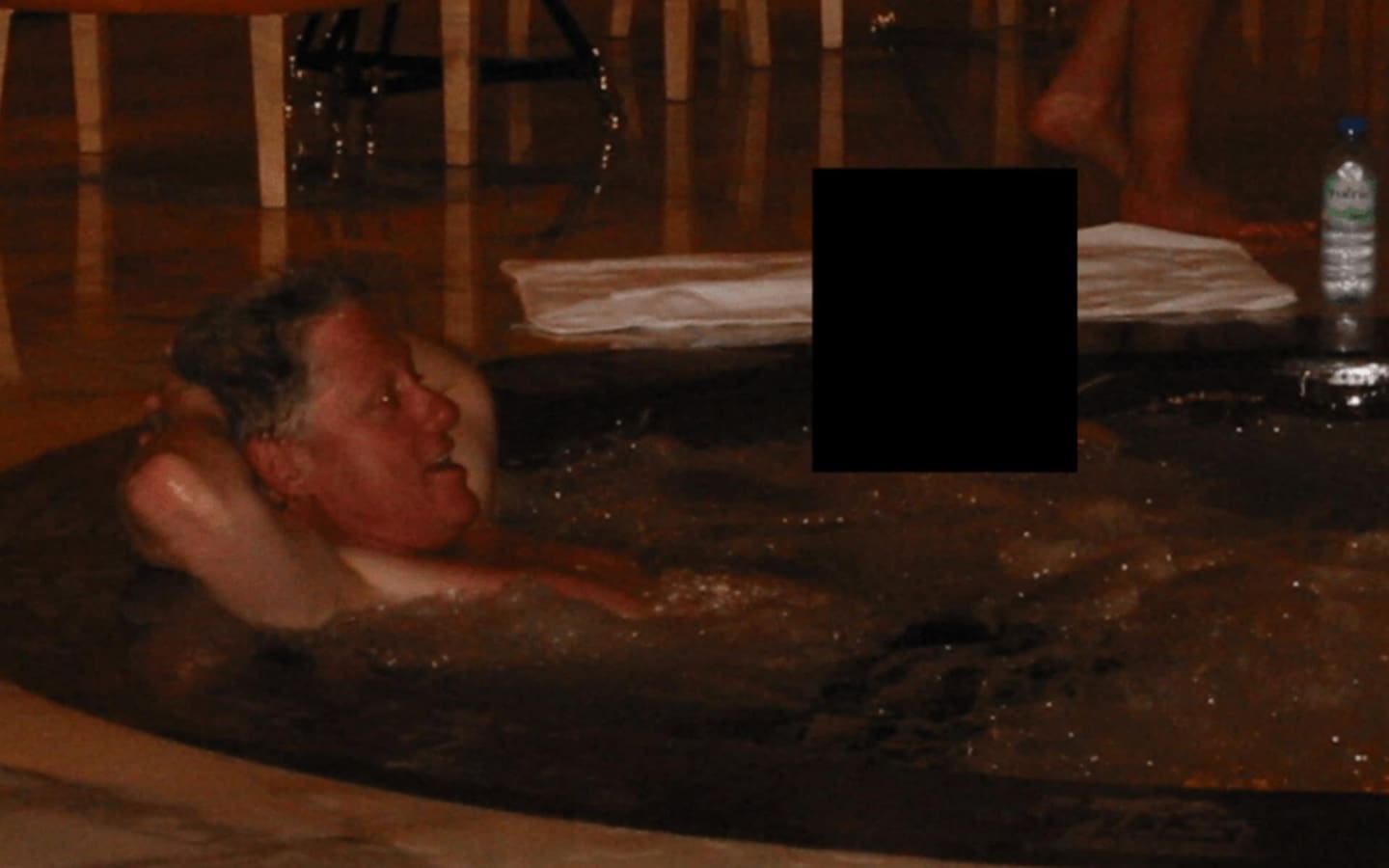 A photo release from the Epstein files shows Bill Clinton in a hot tub. Photo / US Department of Justice