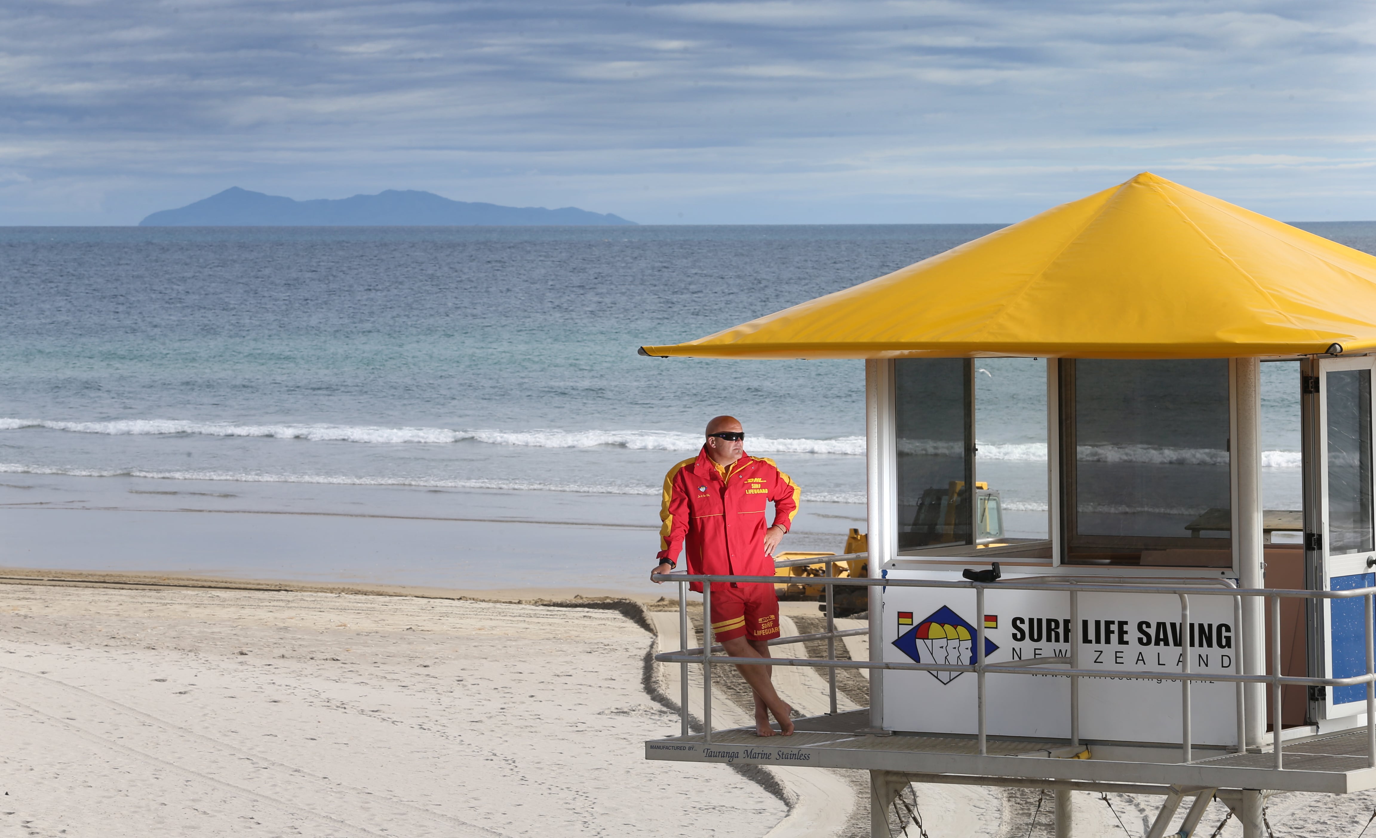 Lifeguard tower at Tay St Beach. Photo / John Borren
