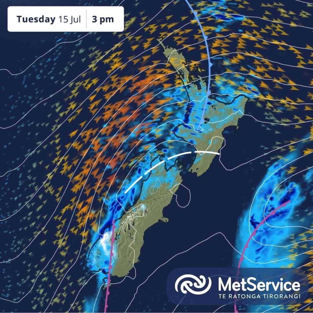  Tuesday morning brings a period of heavy rain and showers to western and northern areas of the country. Photo / MetService