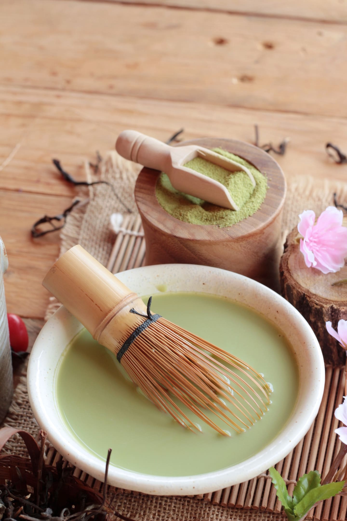 Making the drink involves whisking matcha powder with water. Photo / 123RF
