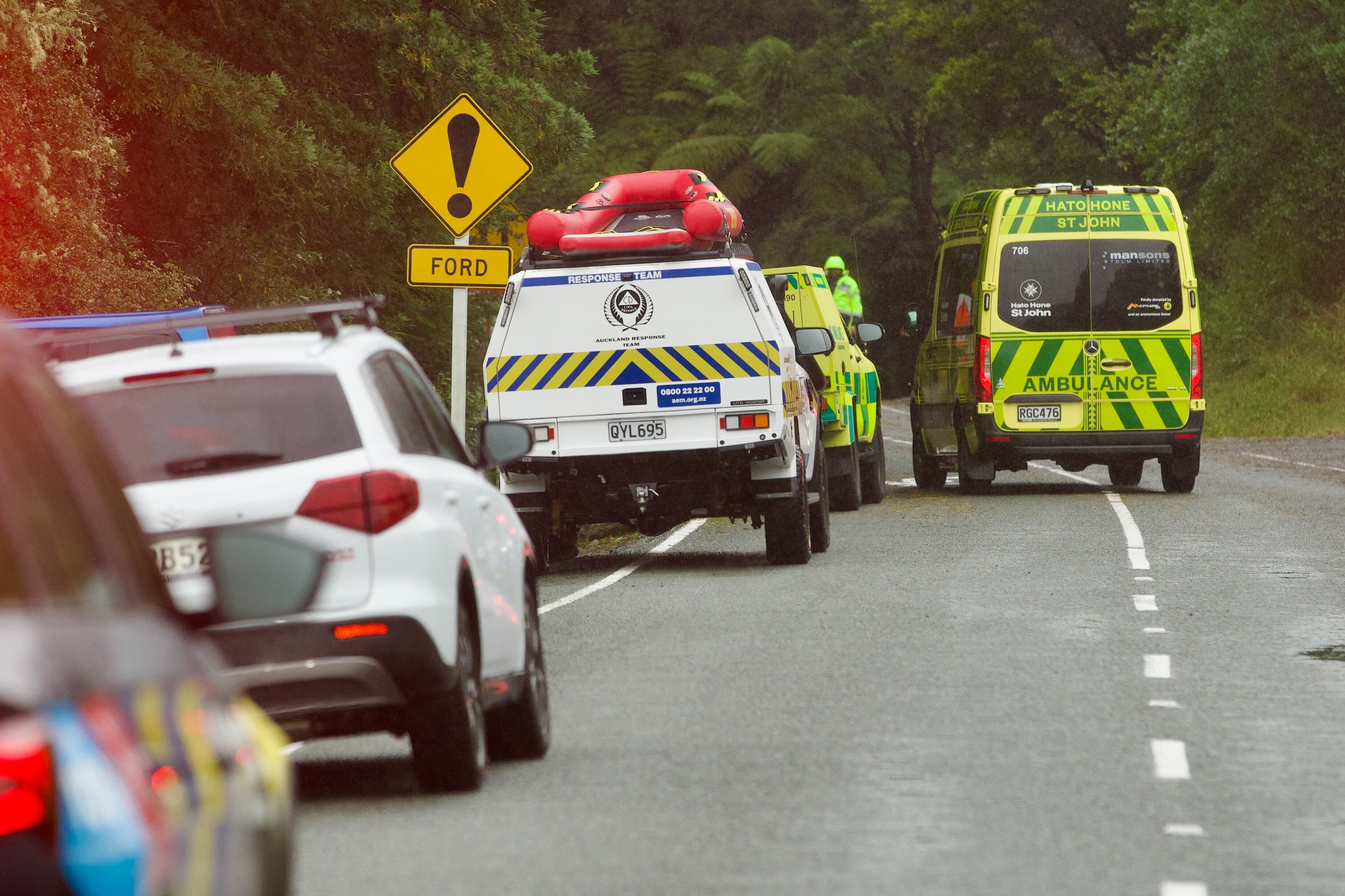 Police resume search for missing driver swept away in Mahurangi River flood