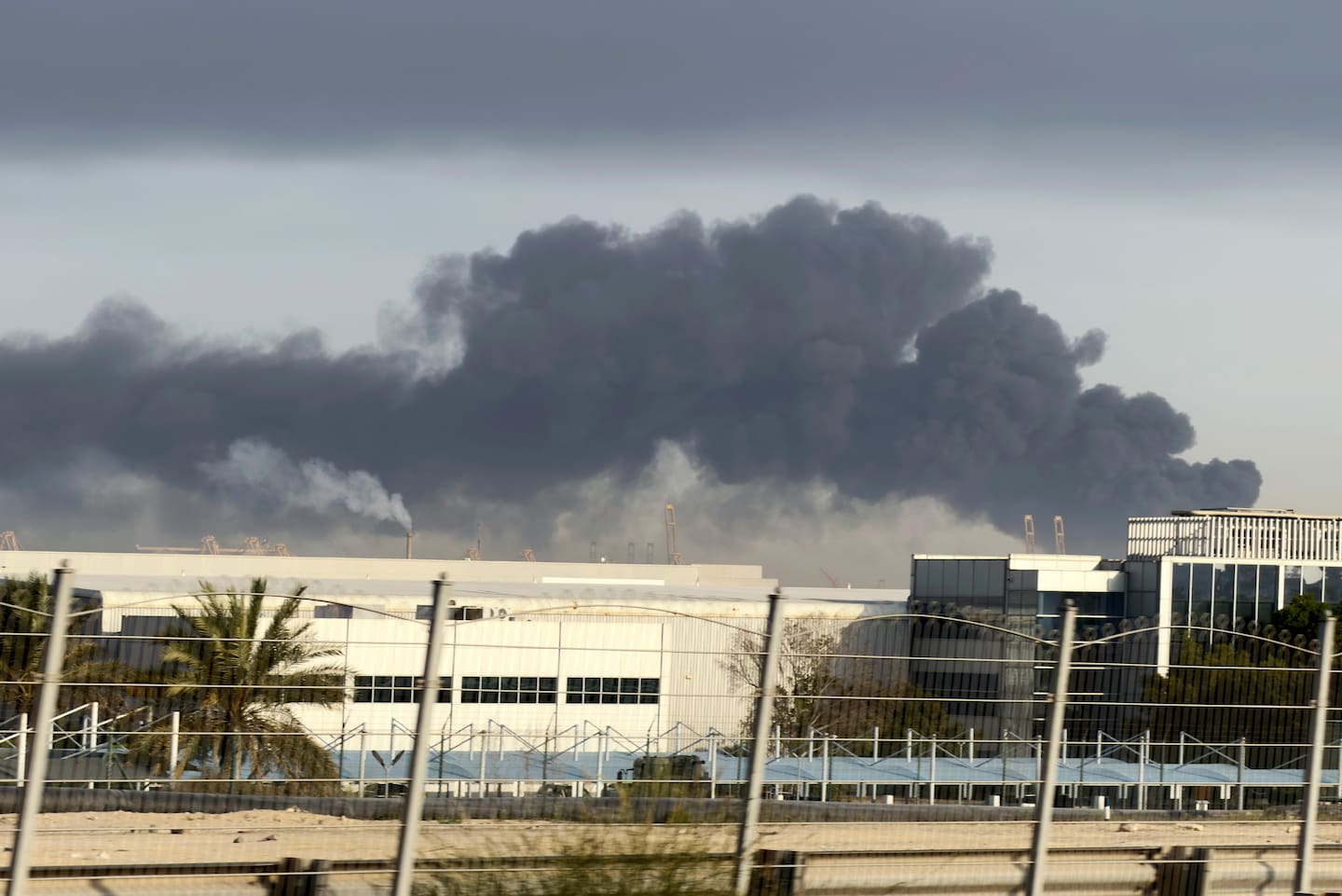 Smoke rises from Jebel Ali port after an Iranian missile attack in Dubai. Photo / Getty Images