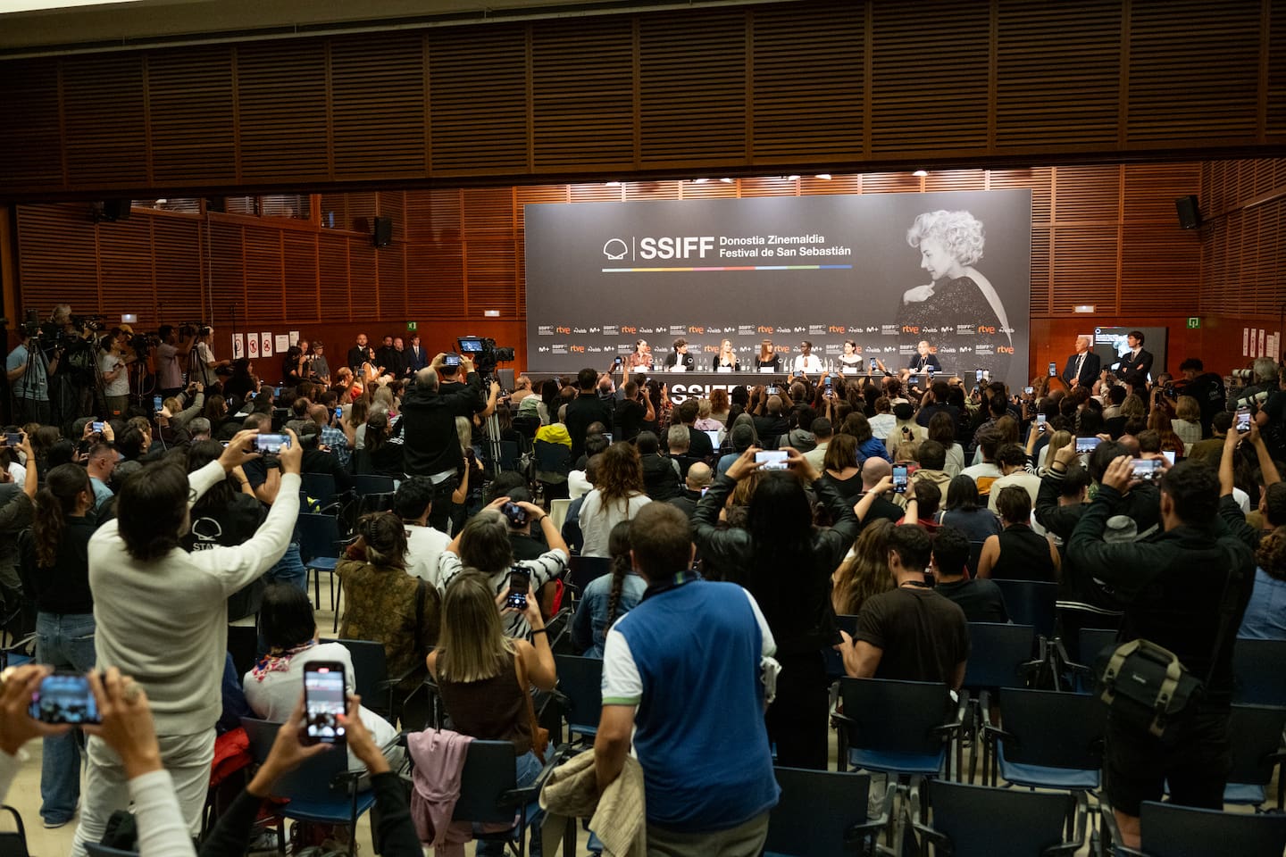 Angelina Jolie speaks during the press conference for the film "Couture" during the 73rd San Sebastian International Film Festival. Photo / Getty Images