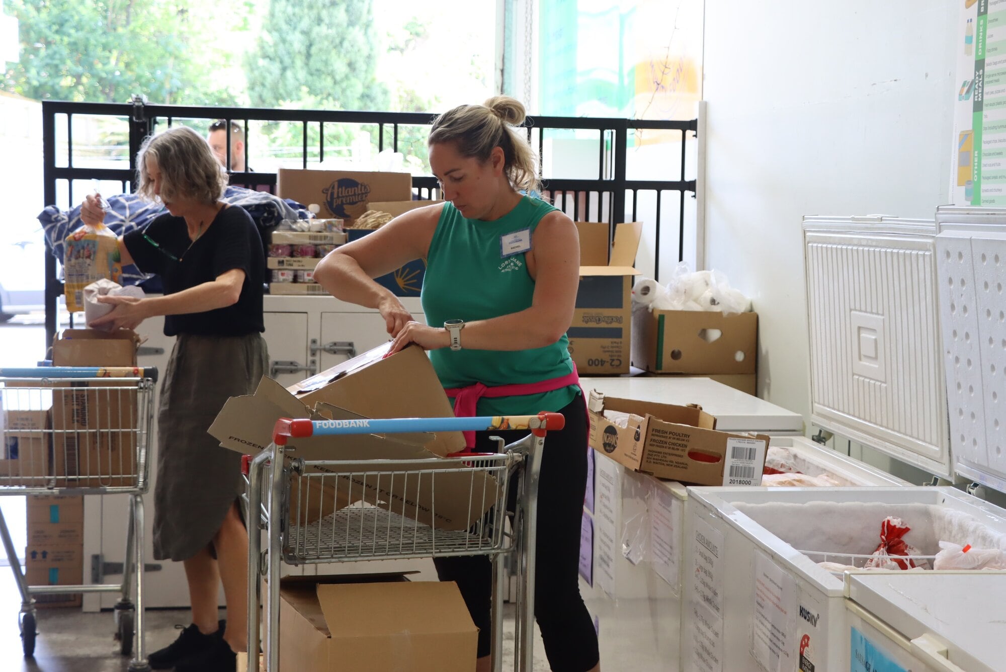 The foodbank runs with more than 75 volunteers rostered each week, and this grows to 100 per week in the lead-up to Christmas. Photo / Kaitlyn Morrell